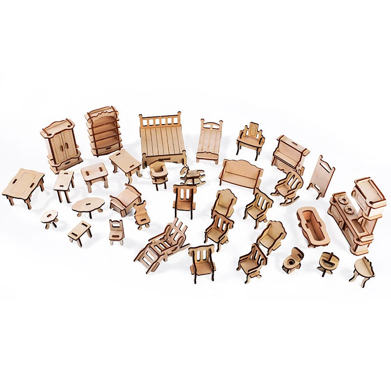 3D Wooden Doll House Puzzle | Villa DIY Kit | Educational Toy | Ages 6-12