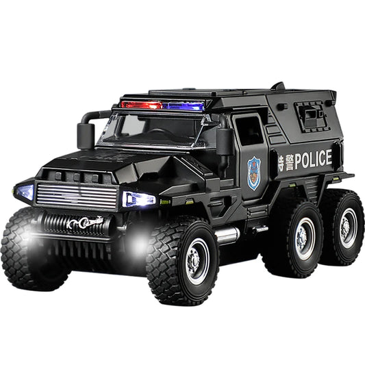 Diecast Police Truck | 1:32 Pull Back | Light And Sound | Kids Toy Gift