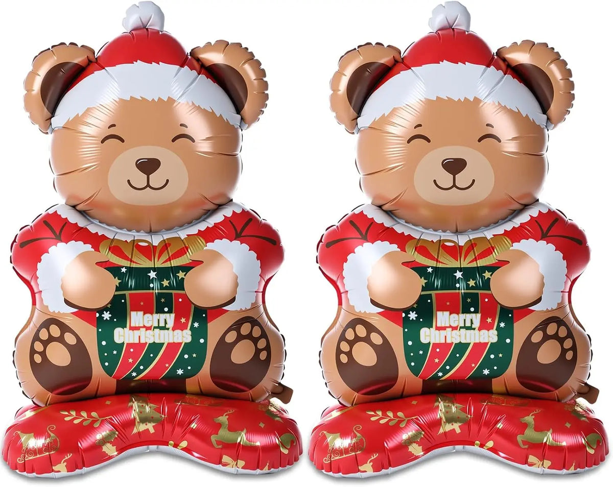 Santa Claus Balloon | 61 Inch Giant | Standing With Base | 2 Pack Decor