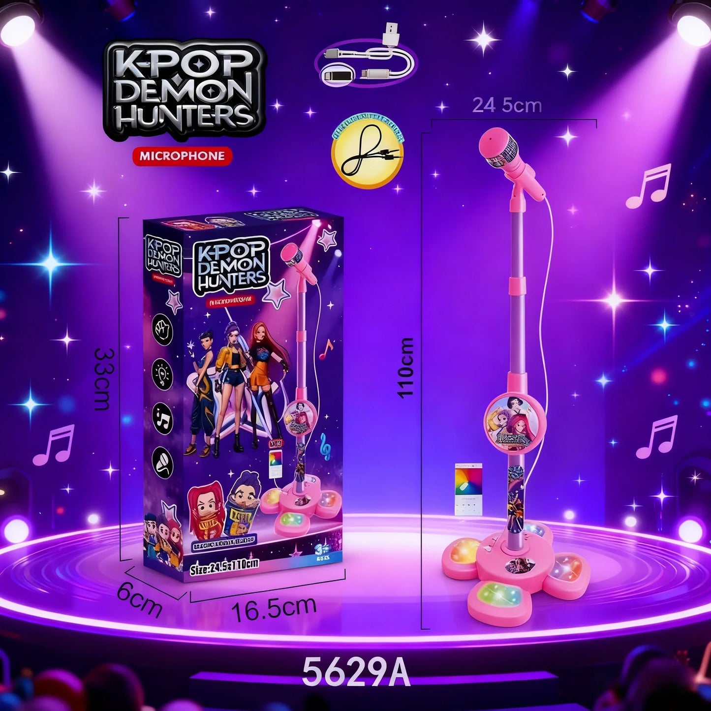 Kids Karaoke Microphone Toy With Built In Songs And Lights