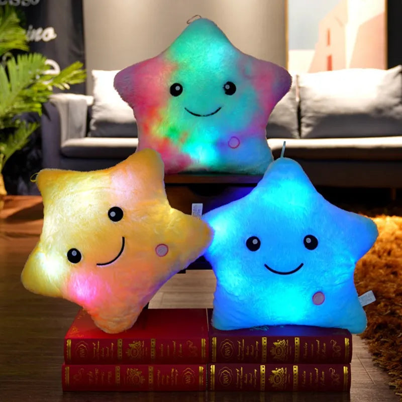 Colorful LED Twinkle Star Luminous Pillow - Comforting Night Companion - ToylandEU