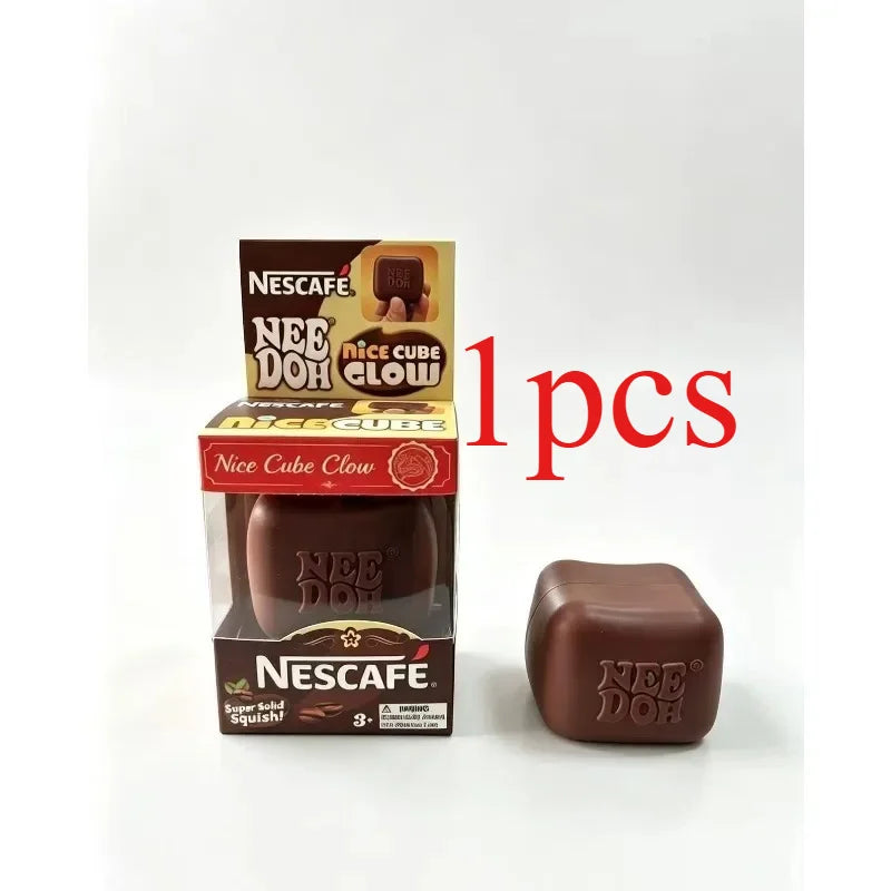 Stress Relief Squishy Cube | For Ages 14+ | Coffee Chocolate And Holographic