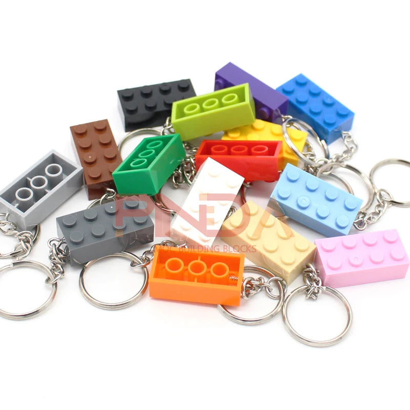 MOC Key Chain Bricks | 10 Pcs Pack | 2X4 Compatible Plates | Kids Craft Set