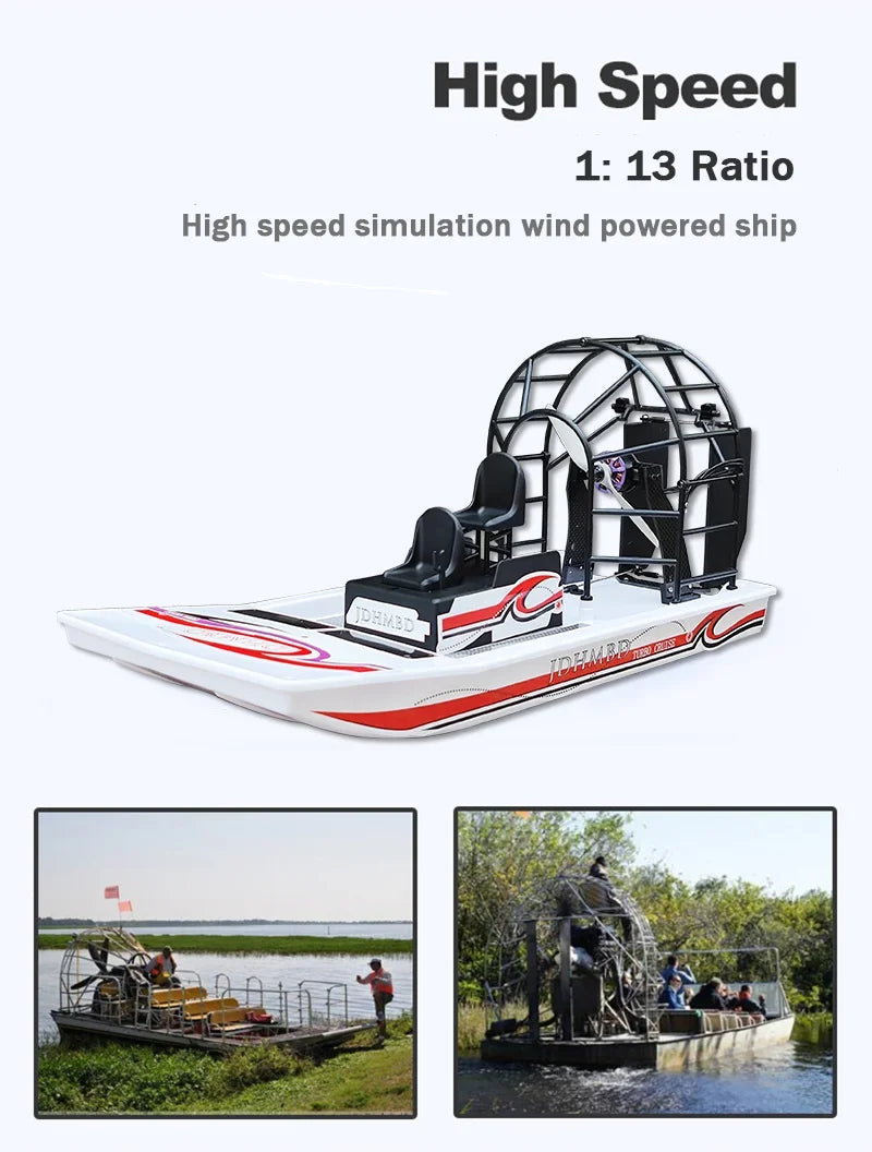 RC JDHMBD GARTT High-Speed Swamp Dawg RC Boat - Turbo Cruise Brushless Remote Control 2-Channel Watercraft