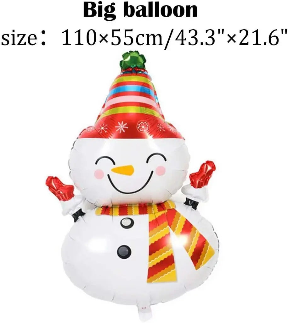 Christmas Balloons | Giant 7Pcs Latex Set | Reindeer Snowman Santa Elk Shapes