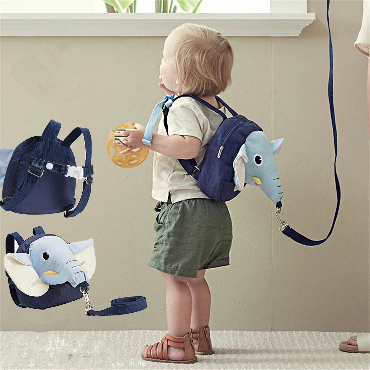 Secure Kids Backpack With Animal Design And Anti Loss Leash For Toddlers Aged 1 To 3 Years - ToylandEU