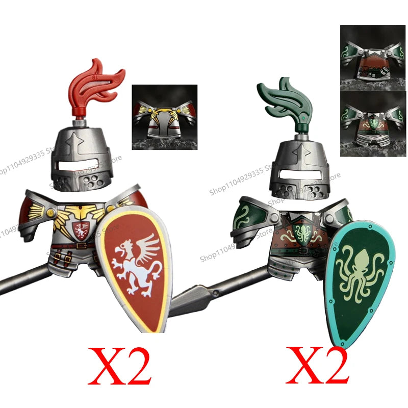Micro Blocks | Medieval Knight Figures | Plastic Model Kit | Ages 14 Plus