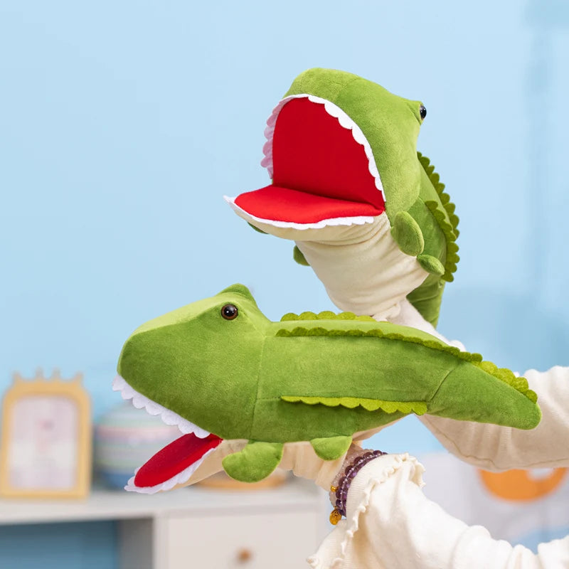 Green Crocodile Hand Puppet | Soft Cotton Plush | Realistic Texture | Ages 3 To 12