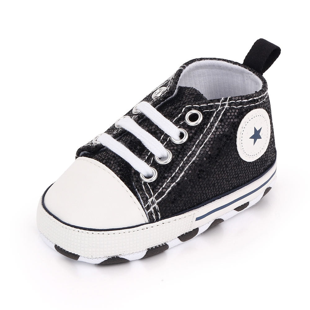 Fashionable Bling Canvas Shoes for Baby Girls - Soft Sole Toddler Sneakers Toyland EU