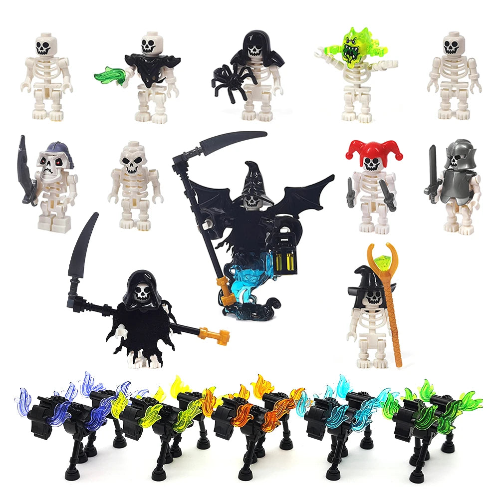 Building Block Mini Figures | Lego Compatible Pieces | Skeletal Holiday Set