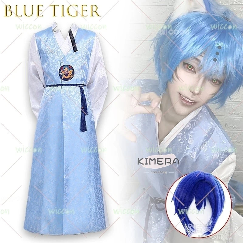 KPOP Tiger Costume | Derpy Tiger Plush | Soft Polyester Knit | Adult Costume