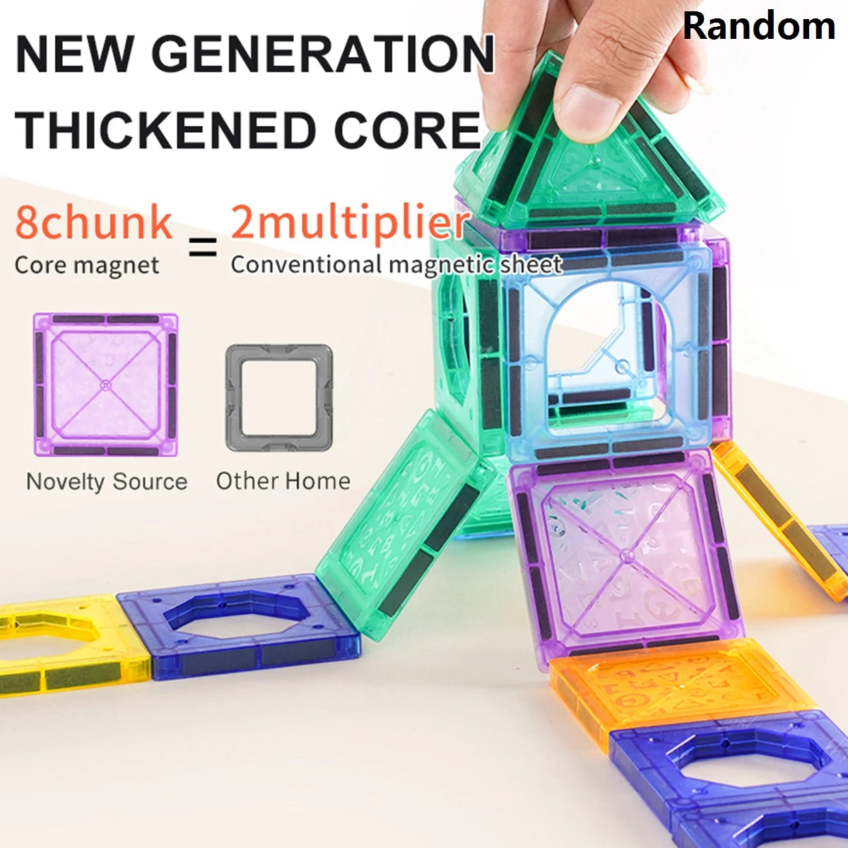 Magnetic Tiles for Kids | Recommended Age 4-6y | Plastic | J017-J022