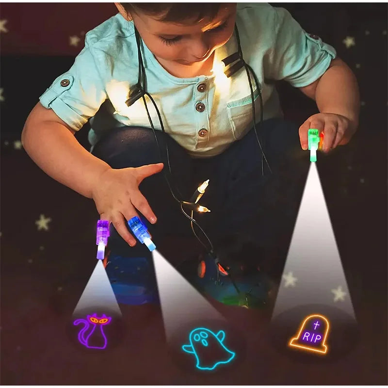 Halloween LED Finger Lights | Pumpkin Shape | Battery Powered | 12 To 48 Pc Pack