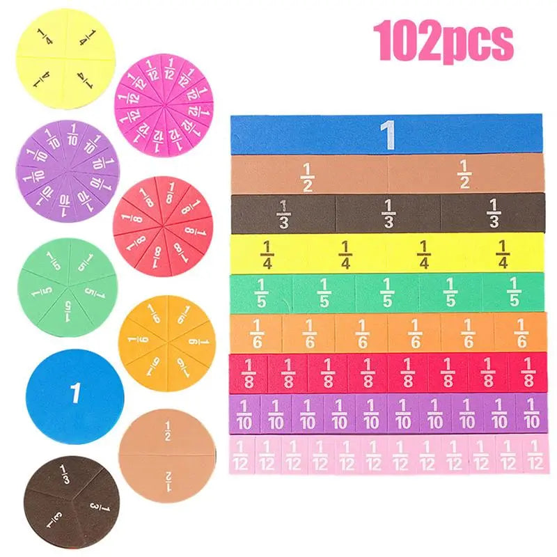 Magnetic Fraction Learning Montessori Toys Wood Fractions Math Toys