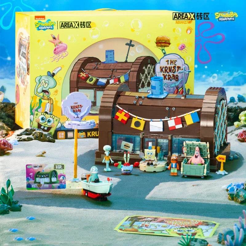 Spongebob Cartoon Krusty Krab Restaurant Building Blocks Toy - ToylandEU
