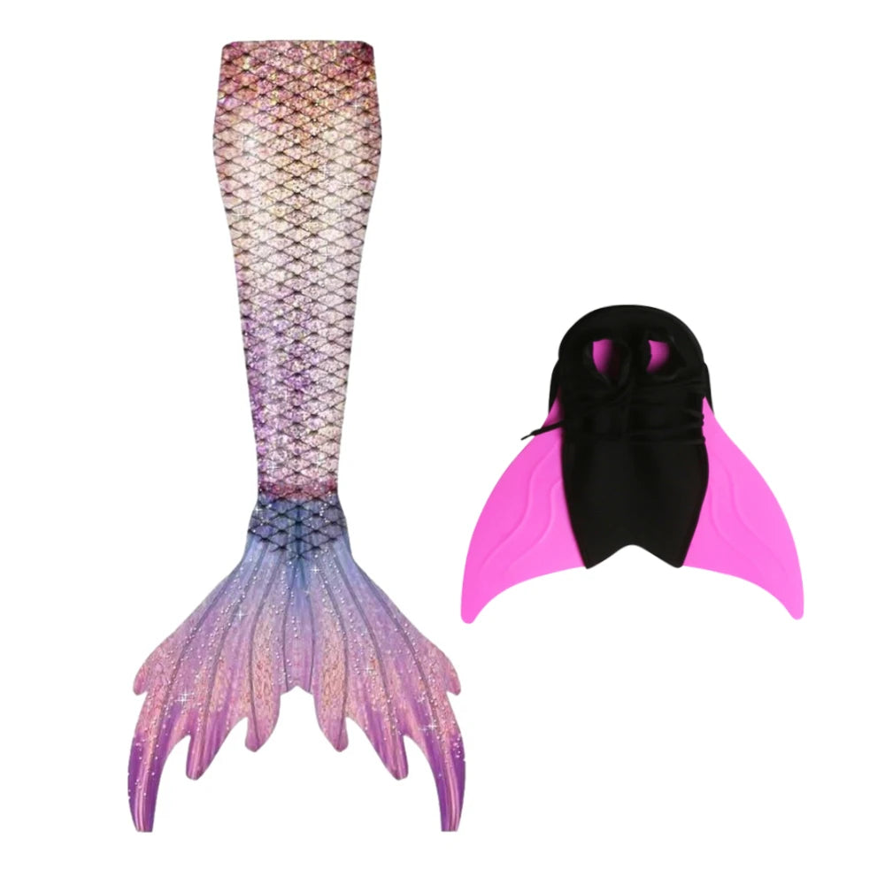 Mermaid Tail Swimwear | Elastic Polyester Elastane | Kids Unisex | Monofin