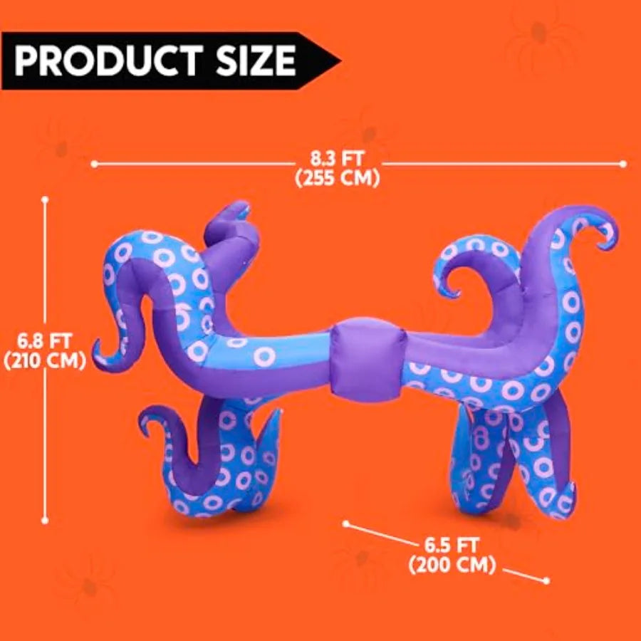 Inflatable Octopus Tentacle Decoration | LED Lights | Black | Trunk or Treat
