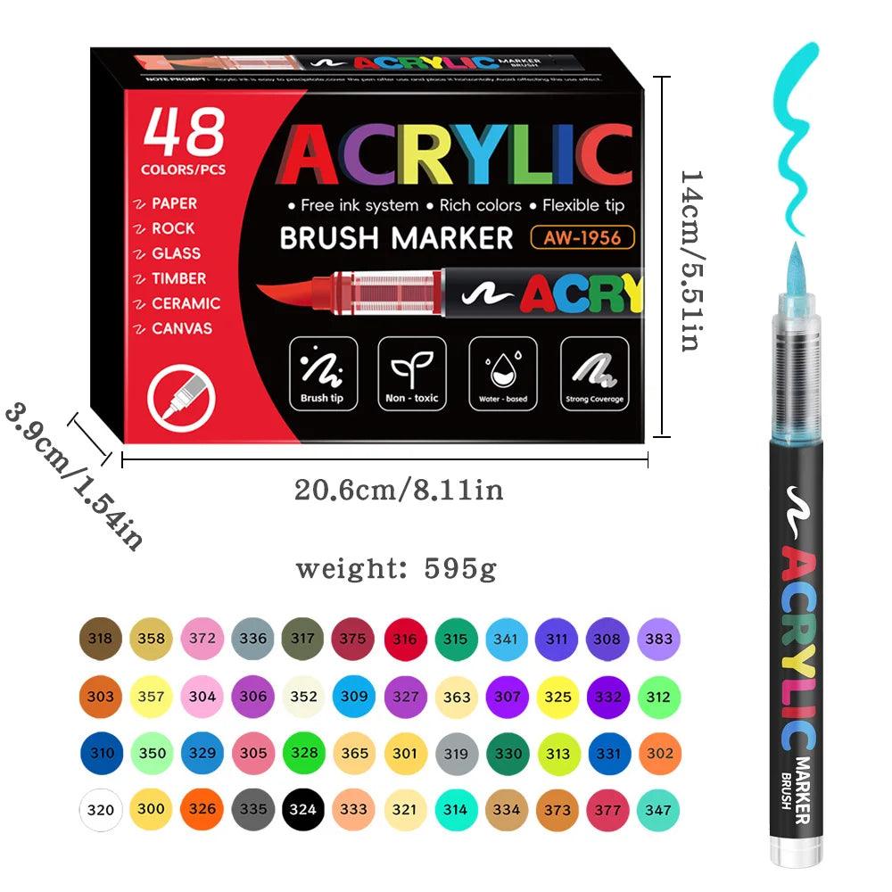 Acrylic Markers | 48 Color Set | Toylandeu™