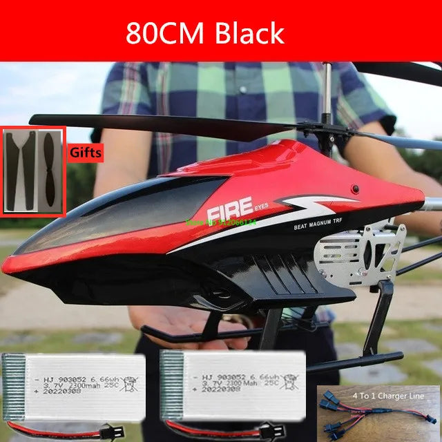 RC 150M Remote Control Large Alloy Electric Helicopter Drone Toy with LED Lights and Anti-Fall Design