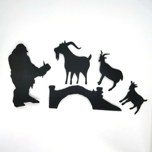 Interactive Three Billy Goats Gruff Shadow Puppet Game with Bamboo Stick for Children