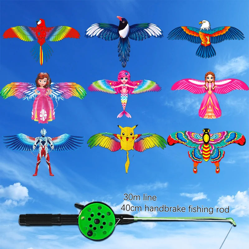 Children's  Butterfly Mermaid Parrot Magpies Kite Set - ToylandEU