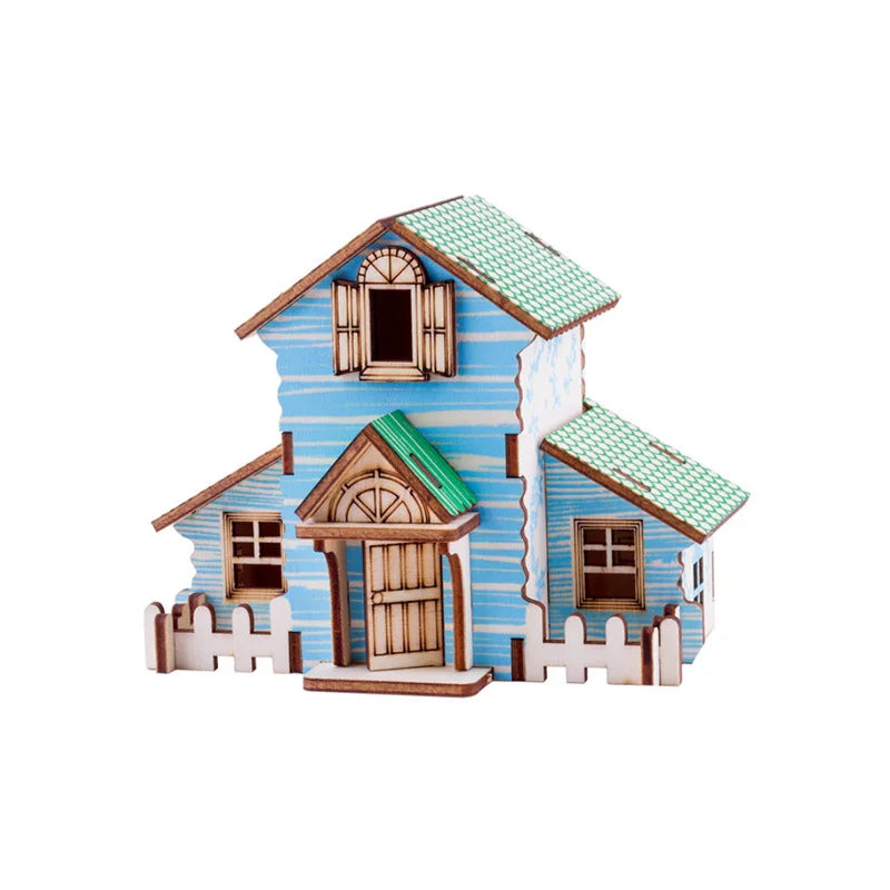 3D Wooden Puzzle | House Villa Model | DIY Build Kit | Ages 14 and Up