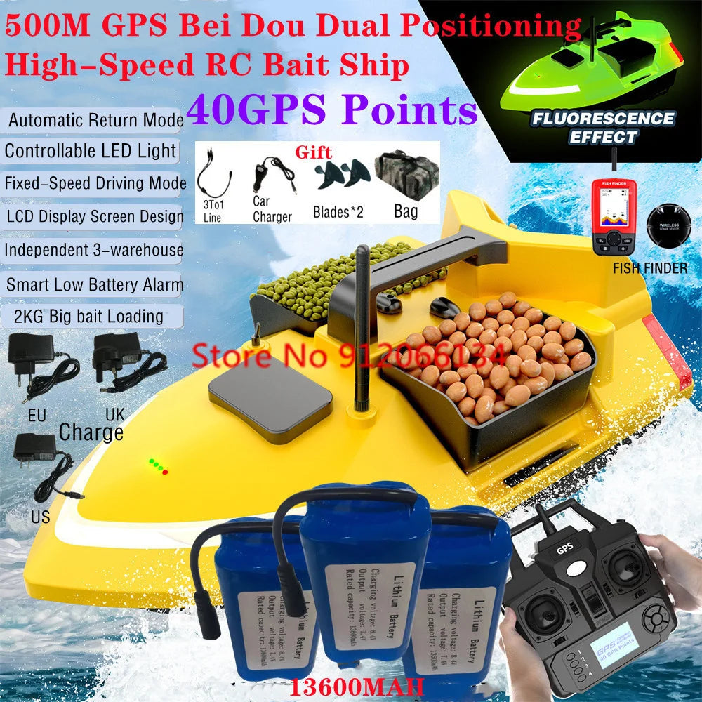 40GPS BeiDou Remote Control RC Sonar Bait with Auto Return - ToylandEU