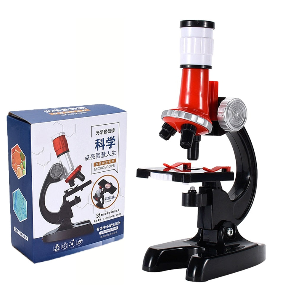 Children's Portable Professional Biological Trinocular Microscope Kit 1200X With LED Light - ToylandEU