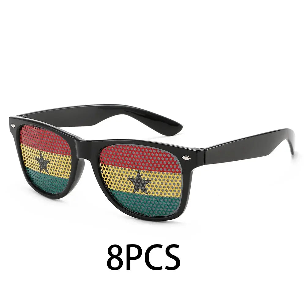 8PCS HD Vision Flag Sunglasses Football Match Fans Sun Glasses Comfortable Anti-slip Legs Sports Party Eyewear - ToylandEU