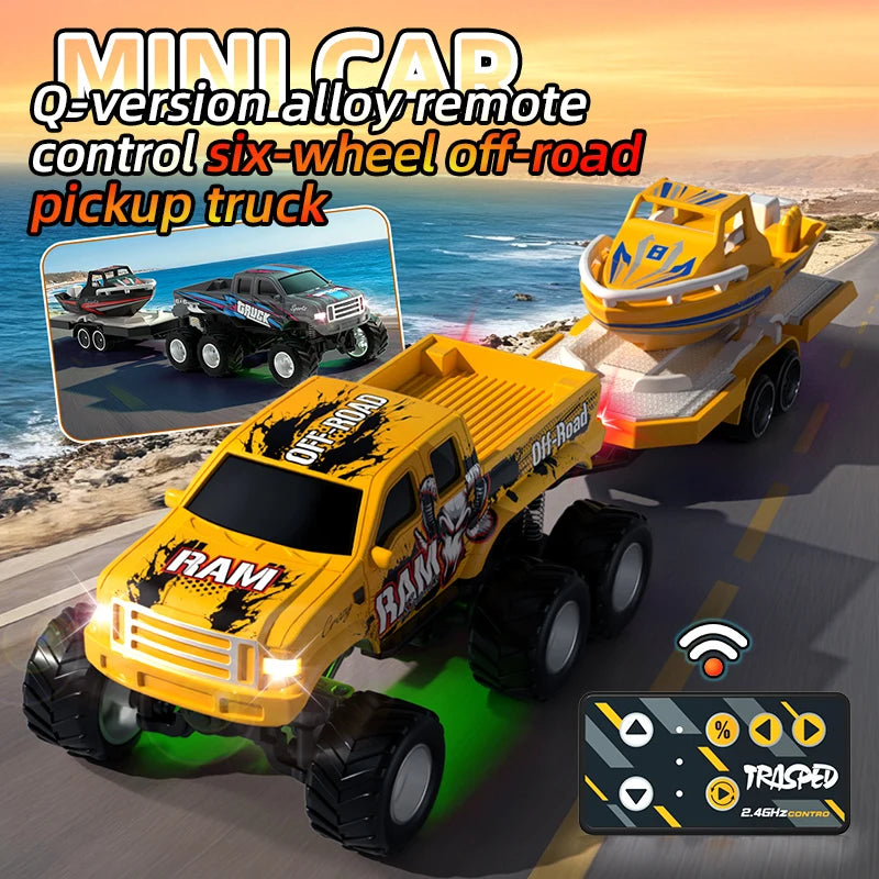 RC Truck | 1:64 Scale 4WD | Extended Battery Life | Mini Alloy Offroad Gift