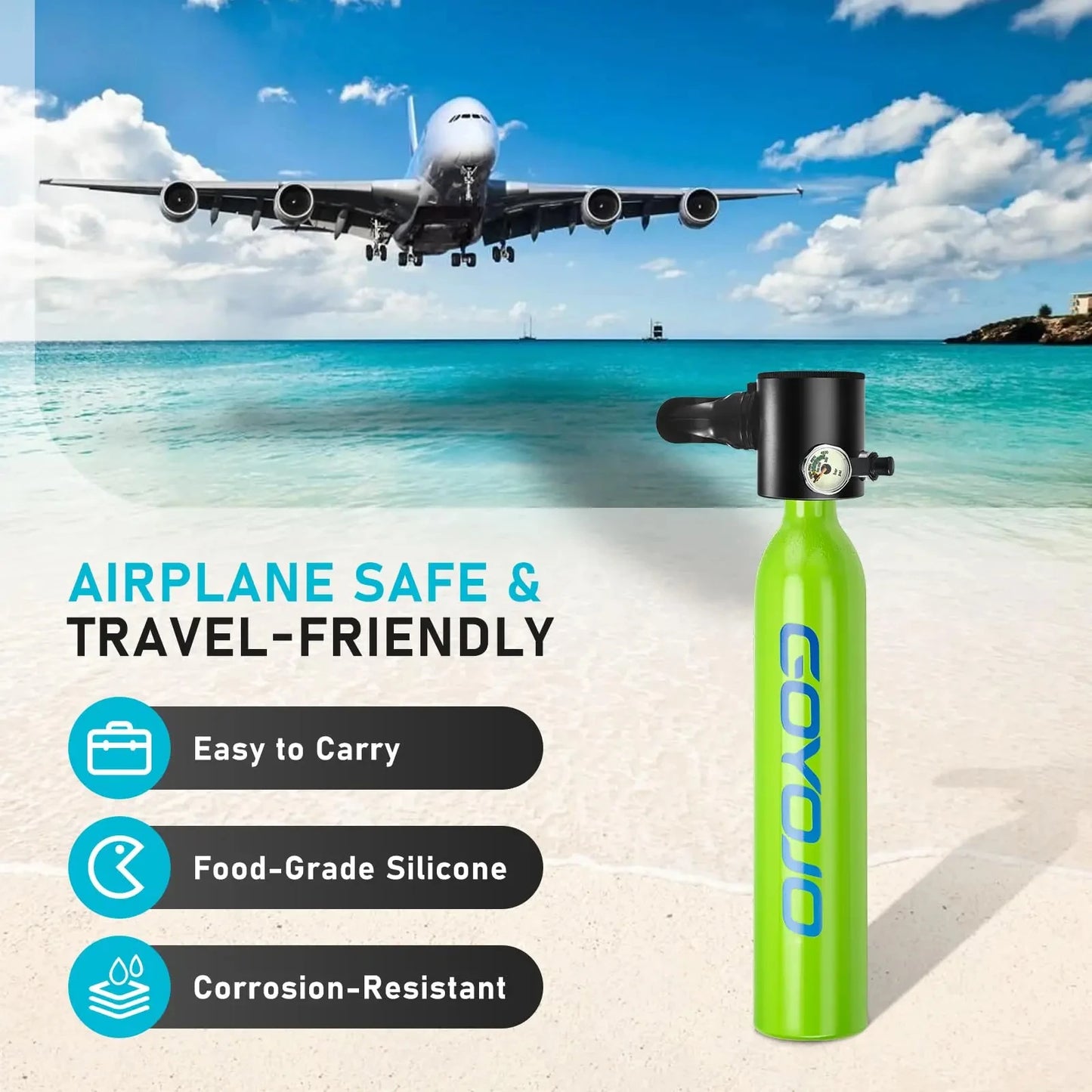 Mini Scuba Tank | 0.5L Capacity | Emergency Air Supply | 0.5L