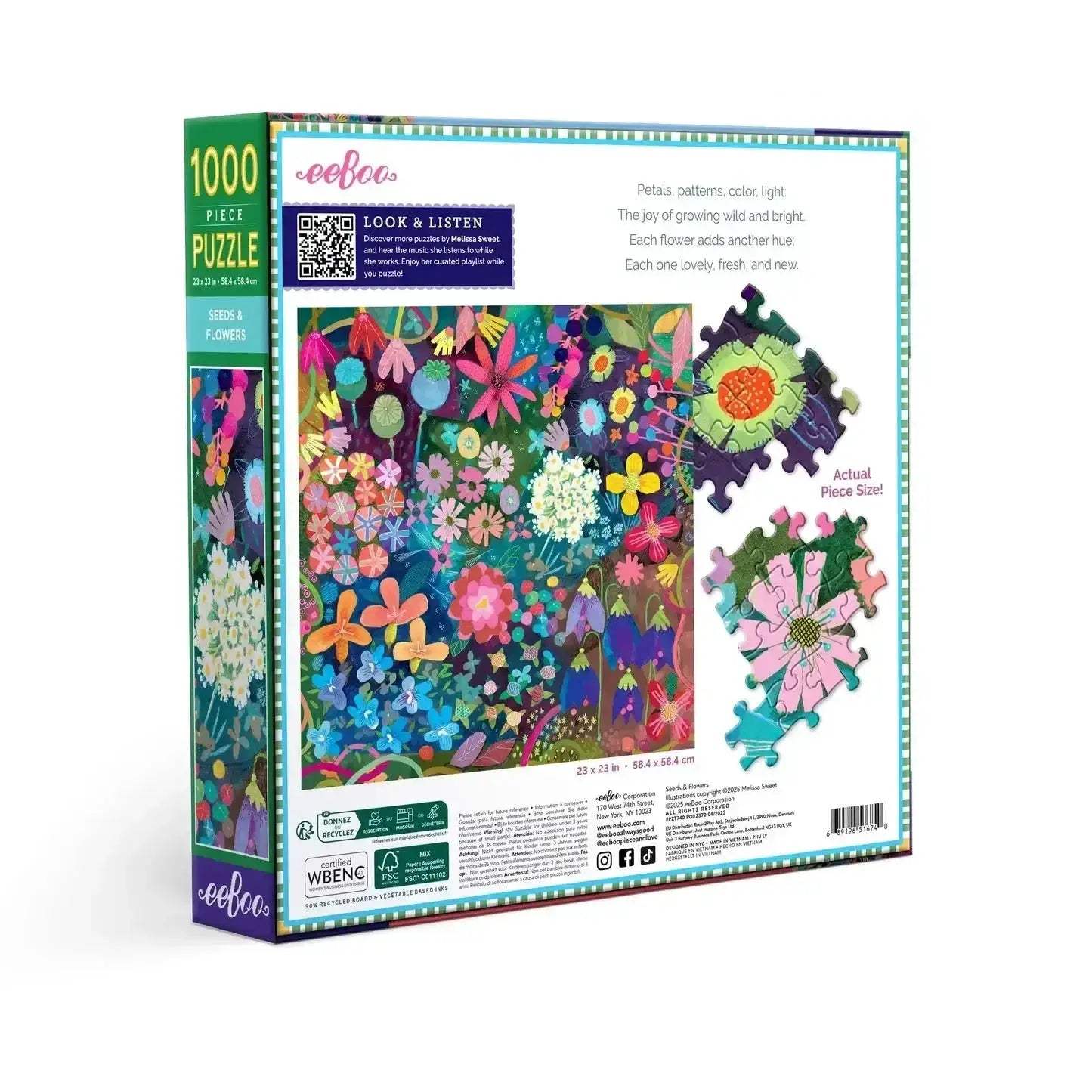 Seeds And Flowers 1000 Piece Jigsaw Puzzle Sturdy Pieces - ToylandEU