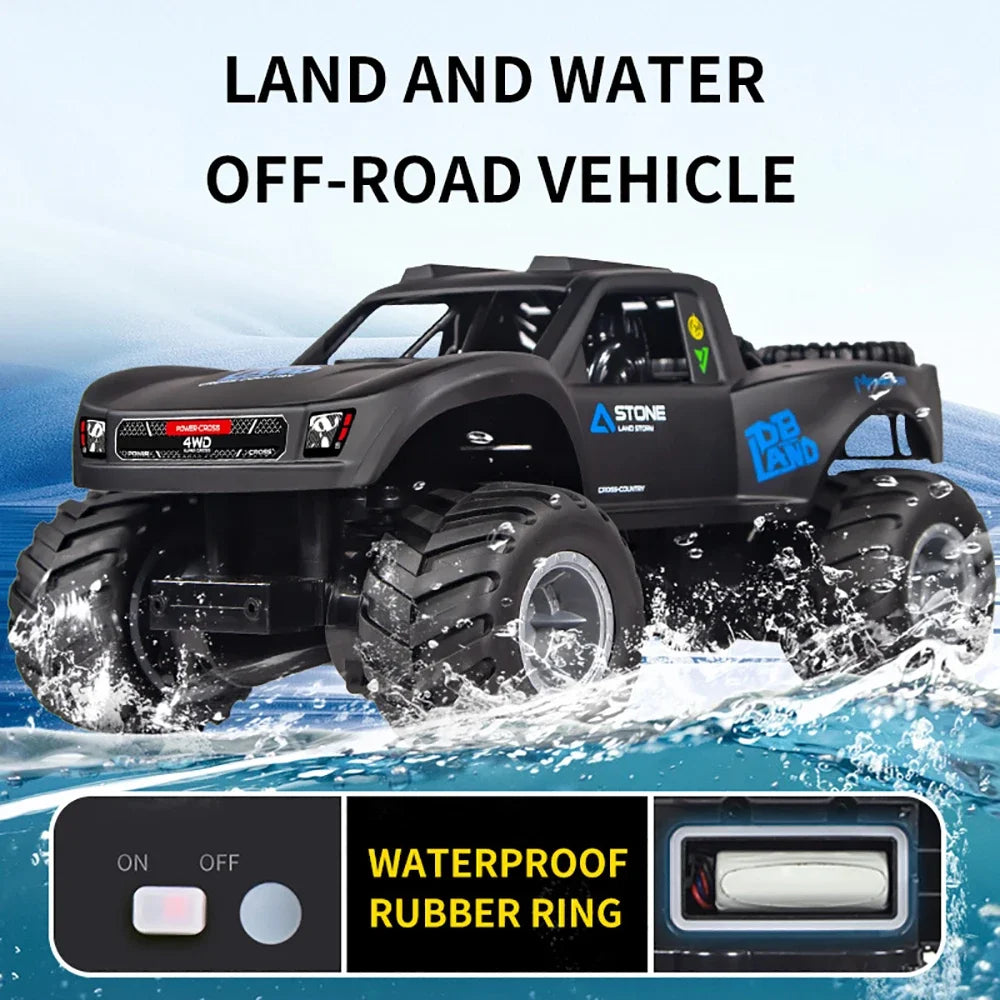 Amphibious Off-Road RC Car 2.4G Waterproof Climbing Vehicle Drift Truck for Kids - Q156