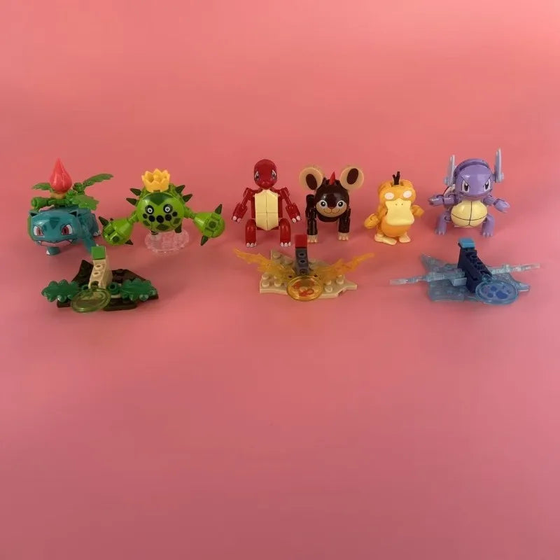Pokemon Building Blocks Set | 6 Piece Set | Movable Figures | ABS Plastic