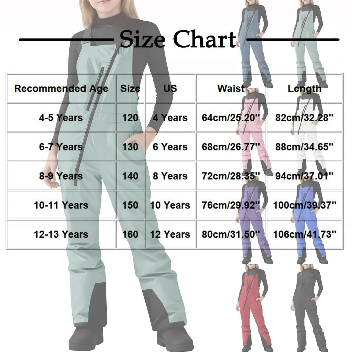 Kids Ski Pants | Waterproof | Windproof | Adjustable Boys Girls