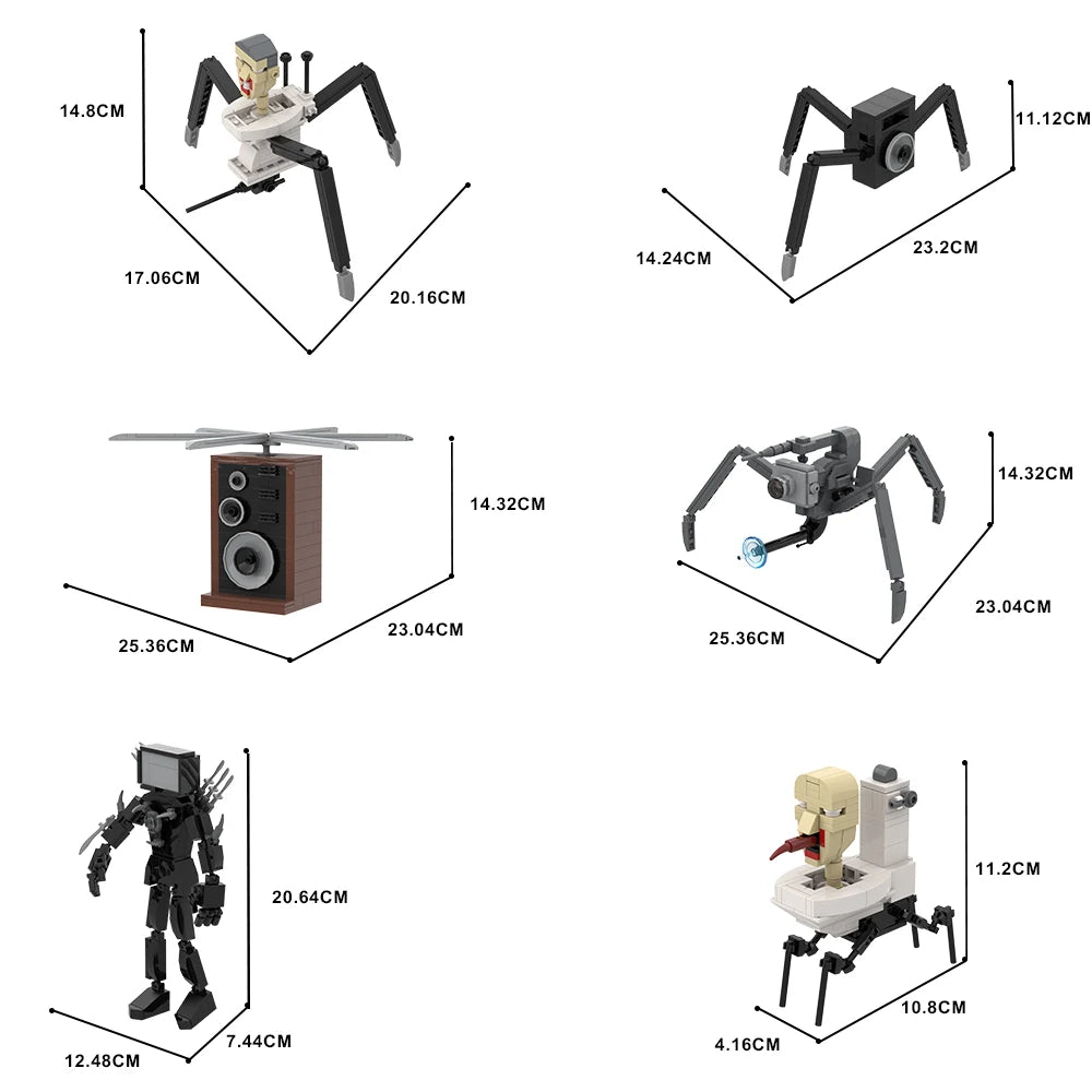 Skibidi Toilet Man and Camera Man Building Blocks with Speaker and Audio Components - ToylandEU