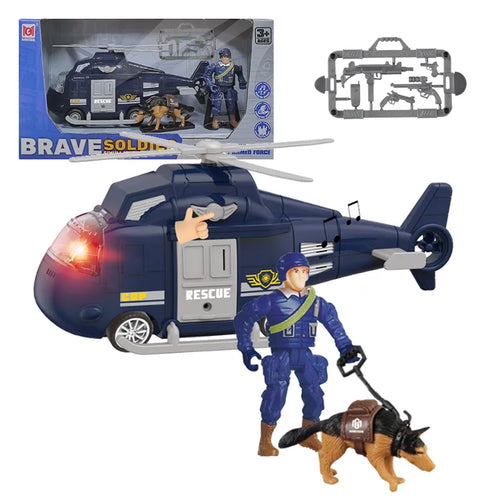 US Army City Police Toy Play Set for Boys - SWAT Police Car Helicopter with Sound and Light ToylandEU.com Toyland EU