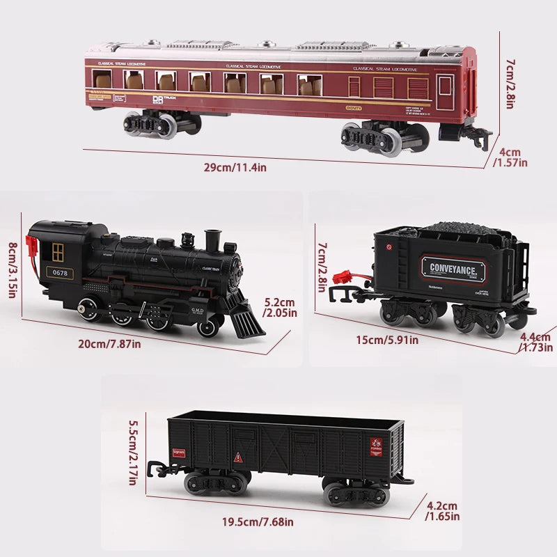 Battery Operated Steam Locomotive Train Set With Light And Sound