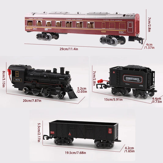 Battery Operated Steam Locomotive Train Set With Light And Sound