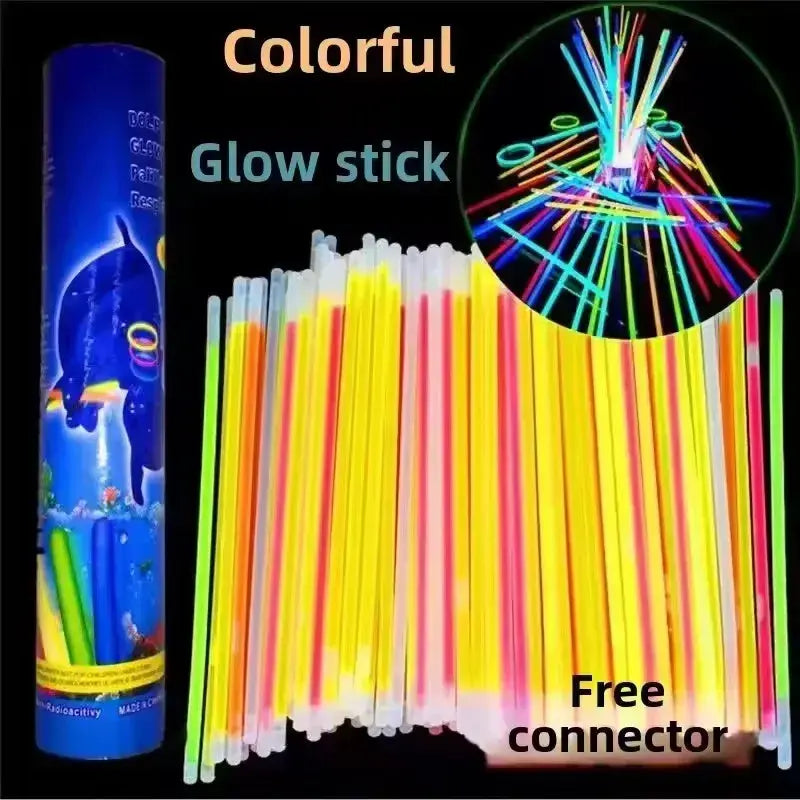 50/100Pcs Fluorescence Sticks Party Multicolor Glowing Stick Bright Colorful Light Bright Bendable Glow Bracelet Party Supplies - ToylandEU