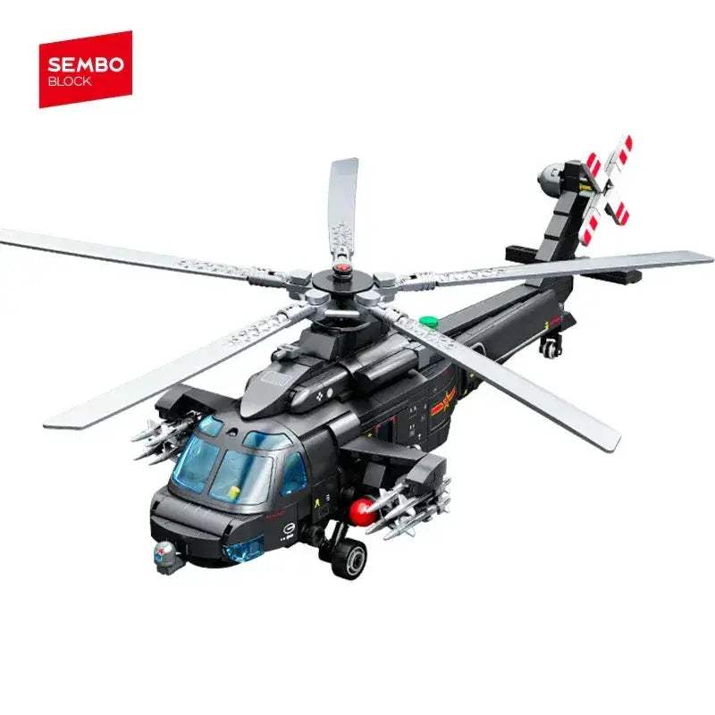 Sembo Block Z20T Helicopter Military Building Set With Minifigure - ToylandEU