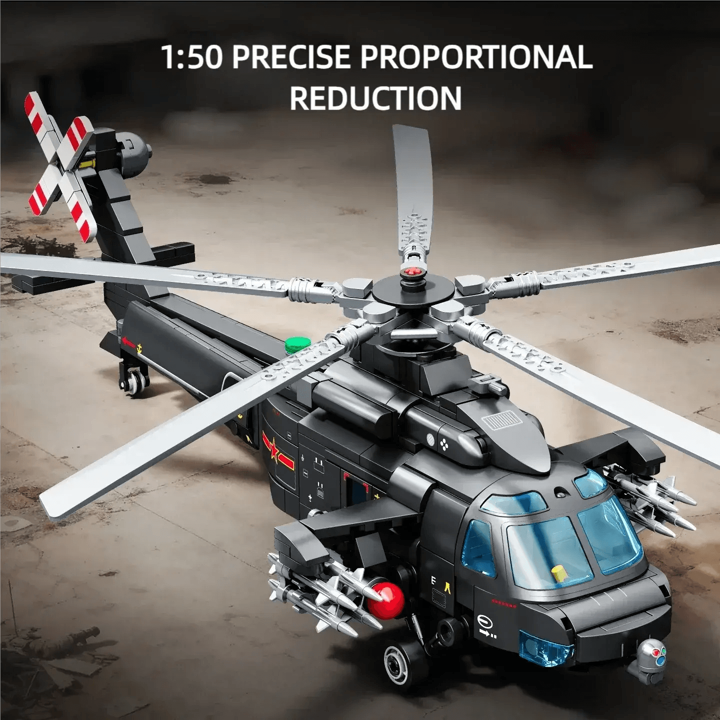 Sembo Block Z20T Helicopter Military Building Set With Minifigure - ToylandEU