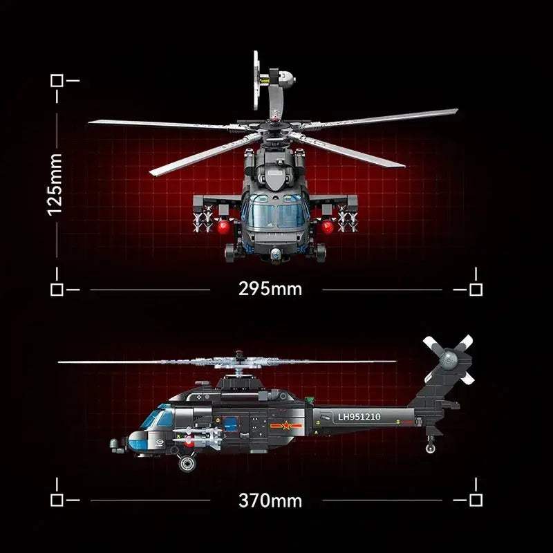 Sembo Block Z20T Helicopter Military Building Set With Minifigure - ToylandEU