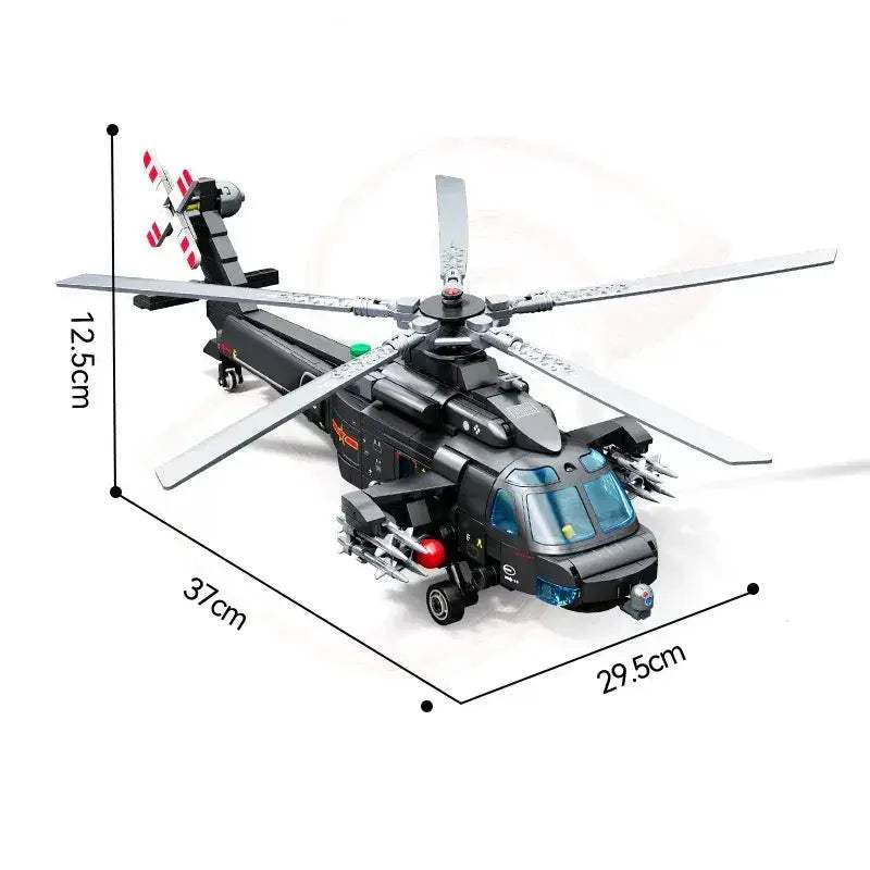 Sembo Block Z20T Helicopter Military Building Set With Minifigure - ToylandEU