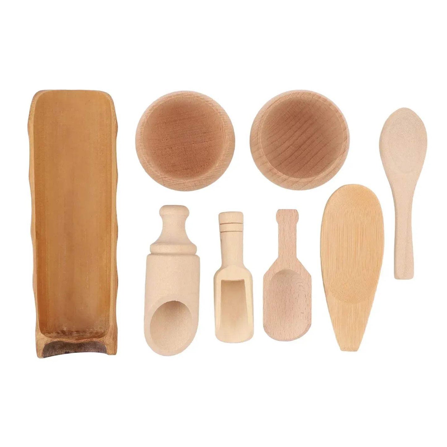 Sensory Bin Tools Set Wooden Bowls For Fine Motor Learning - ToylandEU