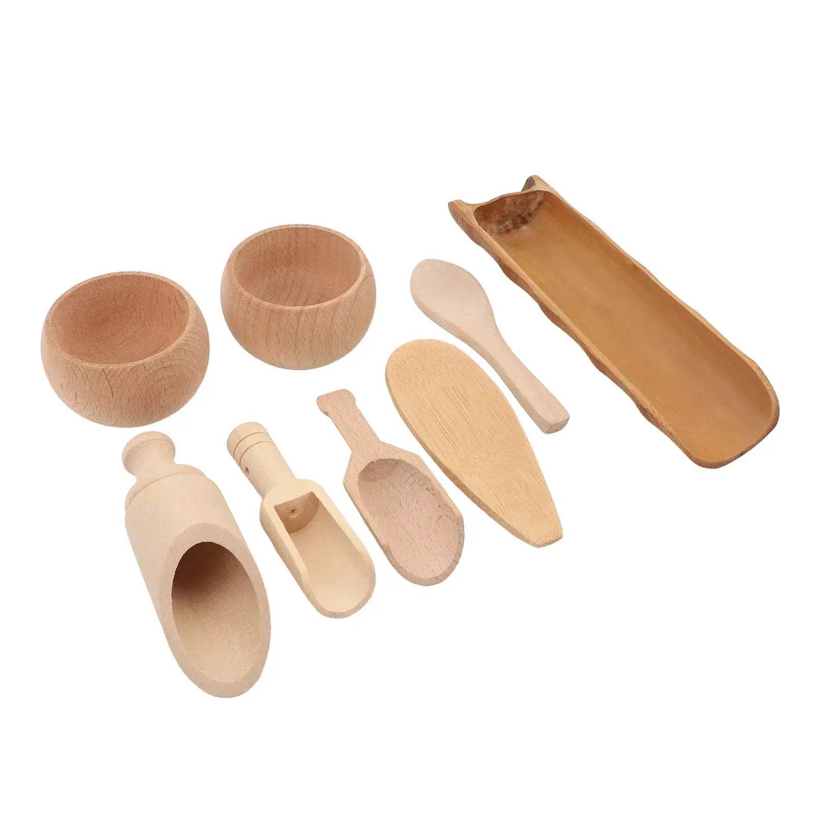 Sensory Bin Tools Set Wooden Bowls For Fine Motor Learning - ToylandEU