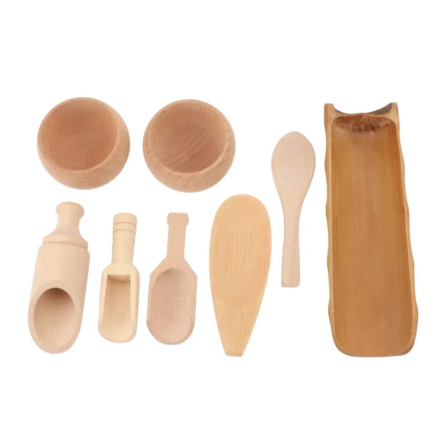 Sensory Bin Tools Set Wooden Bowls For Fine Motor Learning - ToylandEU