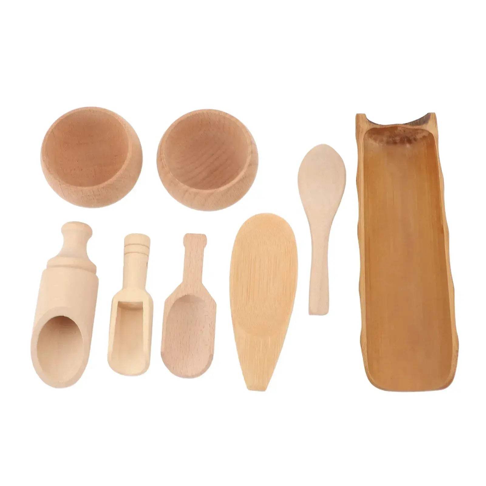 Sensory Bin Tools Set Wooden Bowls For Fine Motor Learning - ToylandEU