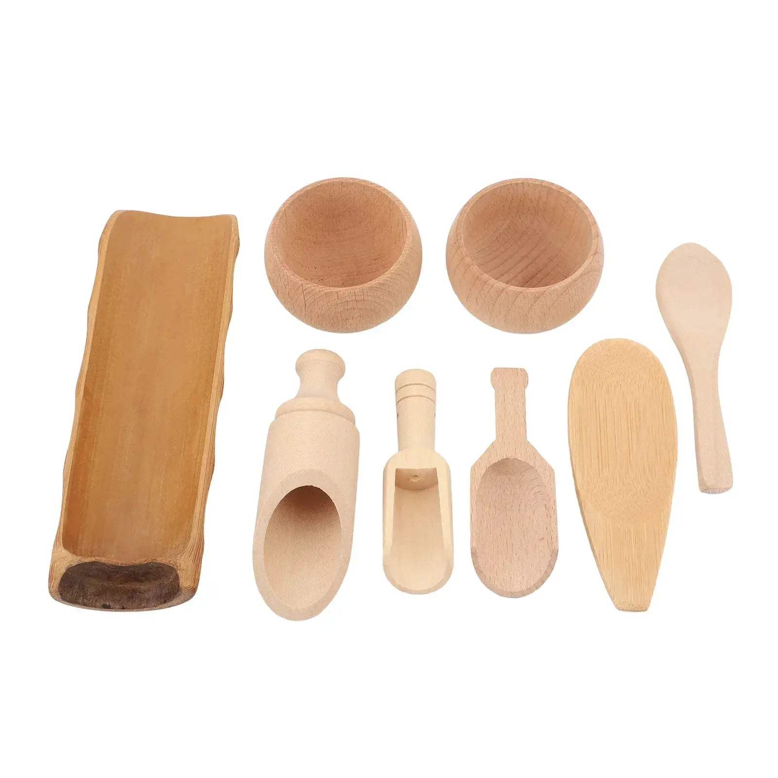 Sensory Bin Tools Set Wooden Bowls For Fine Motor Learning - ToylandEU