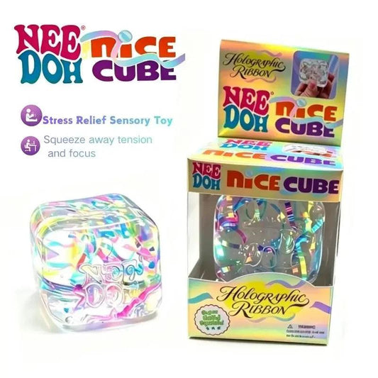 Sensory Fidget Cube | Holographic Ribbon | Toylandeu™